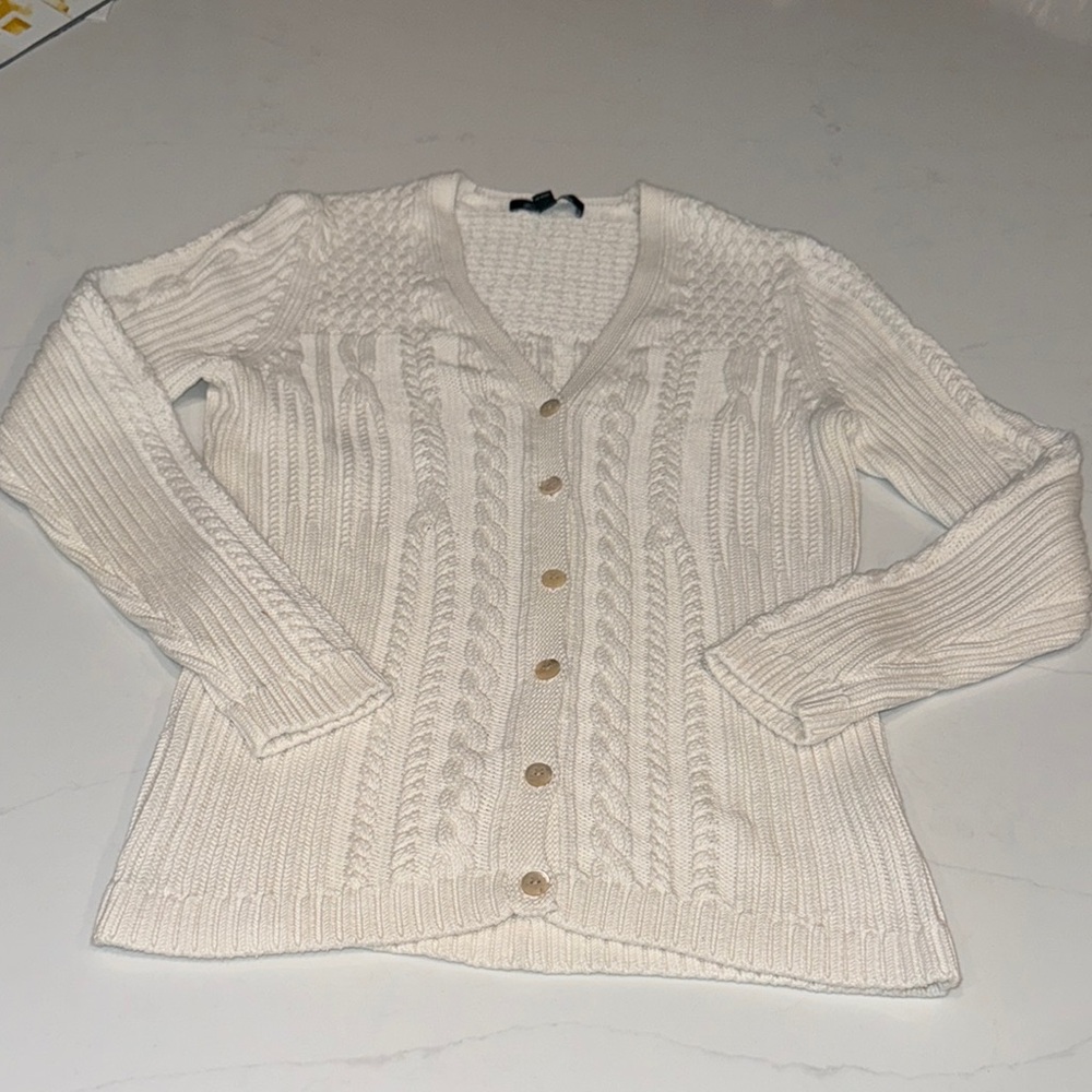 Women's Cream Cable Knit Sweater